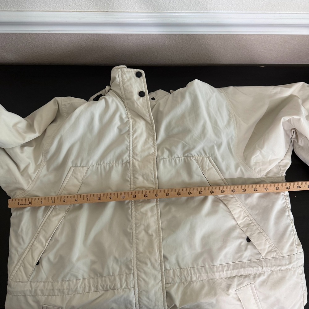 Vintage Eddie Bauer Parka Jacket Women's Size PXL Ivory Detachable Hood Full Zip - Picture 12 of 14